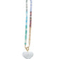 Paisley Beaded Necklace with White Heart Charm