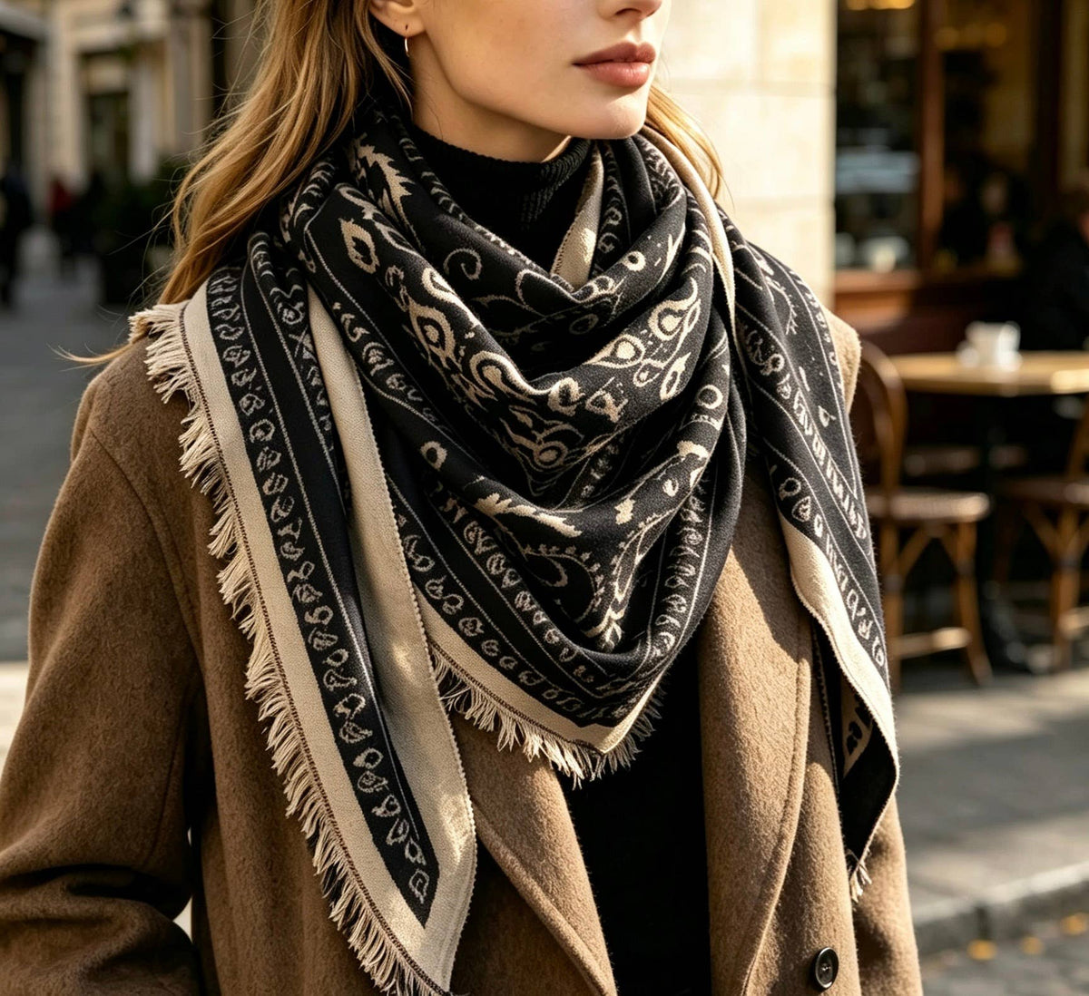 Triangle Bandana Fringe Scarf