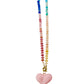 Paisley Beaded Necklace with Pink Heart Charm