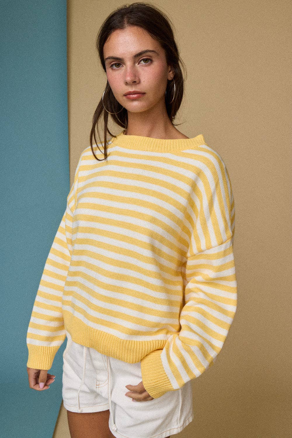 Blush Stripe Crewneck Sweater