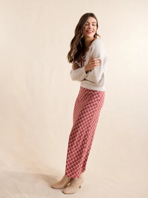 The Hostess Plaid Midi Skirt