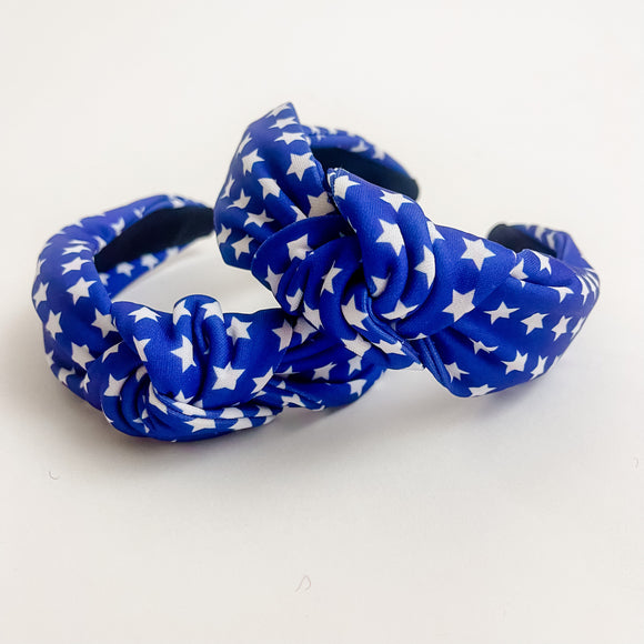 Blue Stars Knot Headband