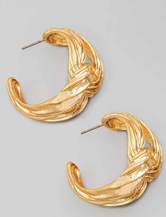 FA Chain Twist Hoop Earrings