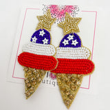 USA Ice Cream Beaded Earring