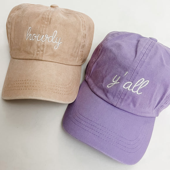 Howdy Embroidered Baseball Cap
