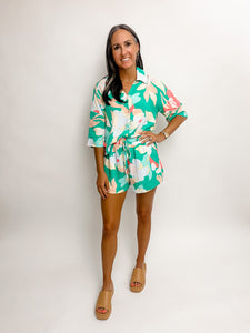 Lido Button Up Crop