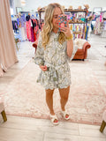 Linen Palm Button Up Romper