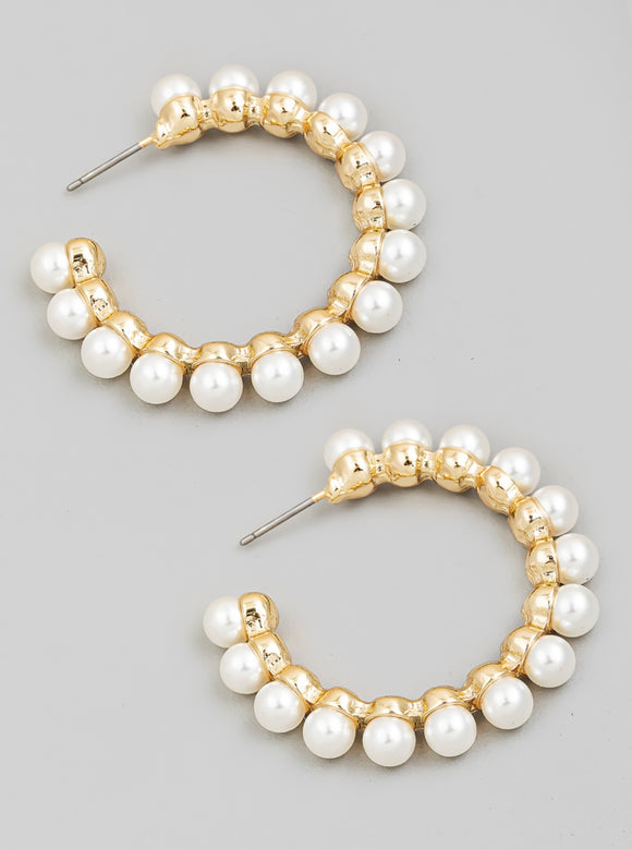 FA Pearl Beaded Hoops