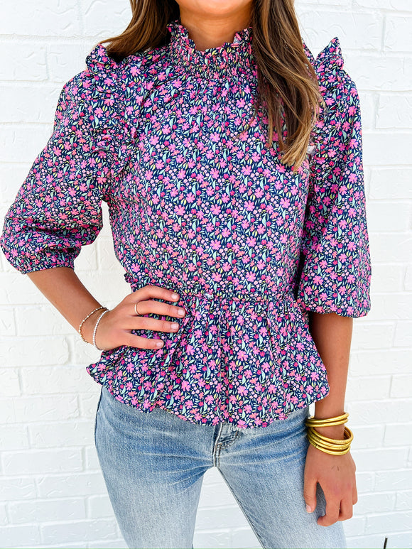 Days Ruffle Top Ditsy Floral