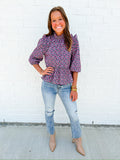Days Ruffle Top Ditsy Floral