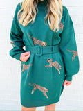 Prowling Belted Sweater Dress