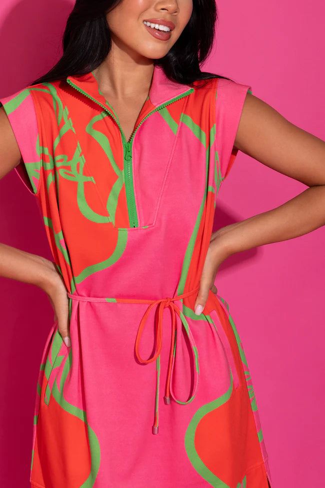 Leigh Dress Fuchsia Outline