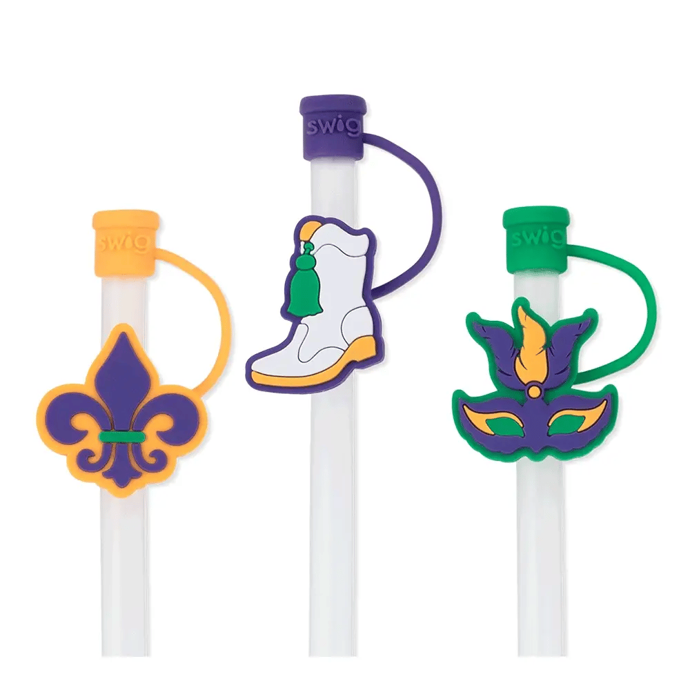 Swig Straw Topper Set-Mardi Gras