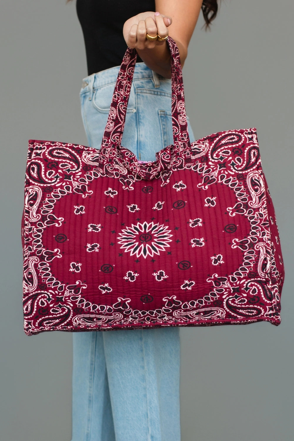 Bandana Print Quilted Tote