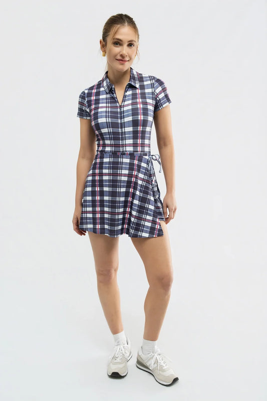 The Ivy Dress Prim Navy Plaid