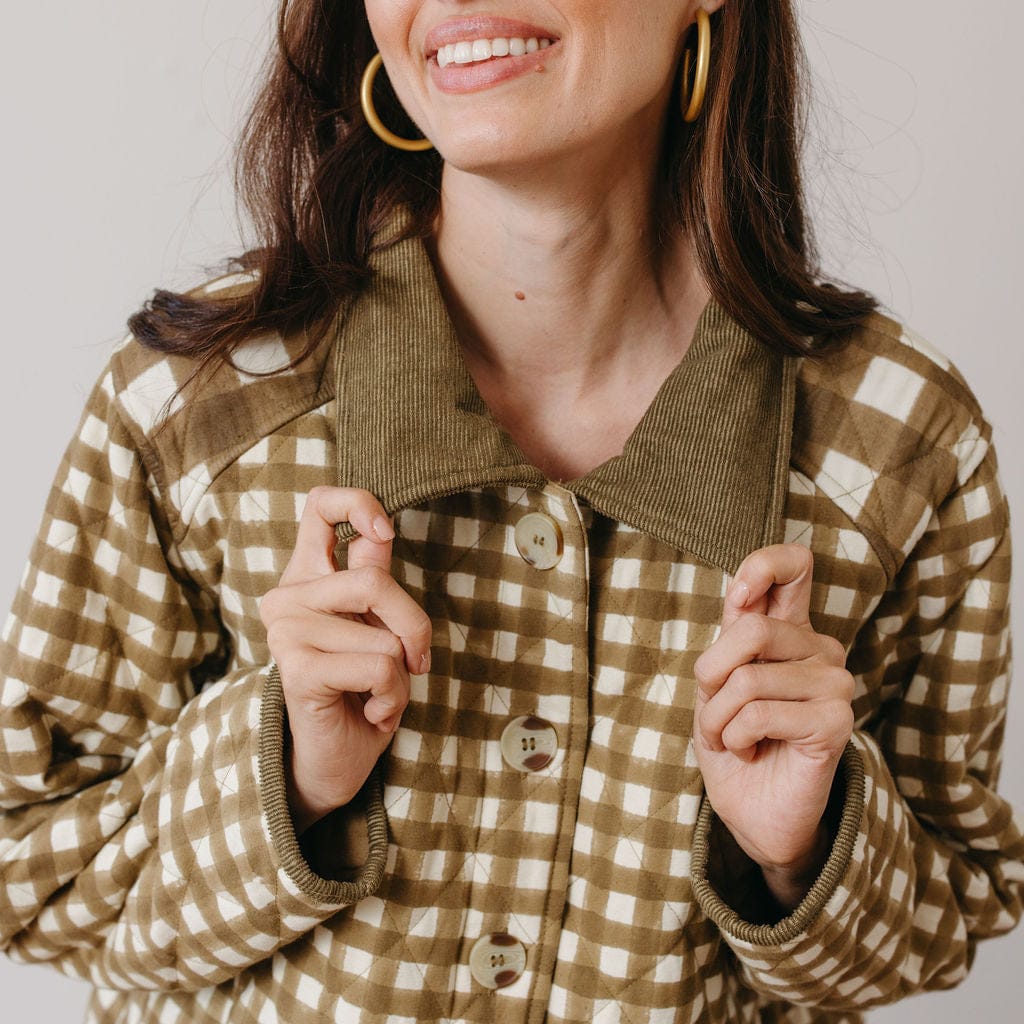 Painted Gingham Barn Jacket