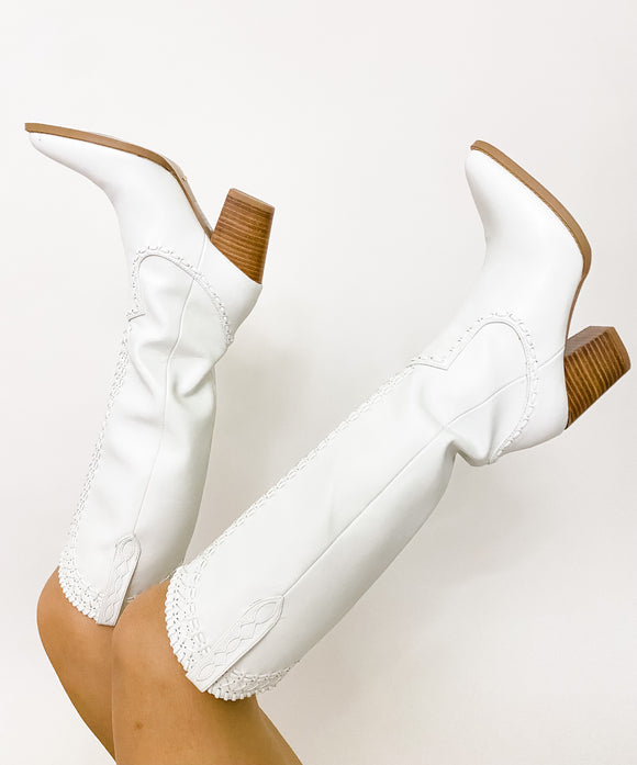 Finley Tall Boot White