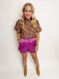 High Waist Pleat Pocket Short