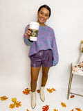 Shiny Pu Tulip Hem Short