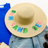Sun Sand Sea Straw Boater Hat
