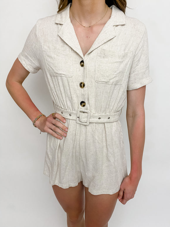 Britt Button Up Romper