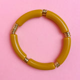 Bloom Acrylic Bracelet w/ Multi Gold Disks
