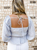 Teddy Stripe Crop LS Top