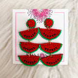Beaded Triple Watermelon Earring