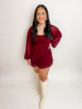 Wine Not Long Sleeve Romper