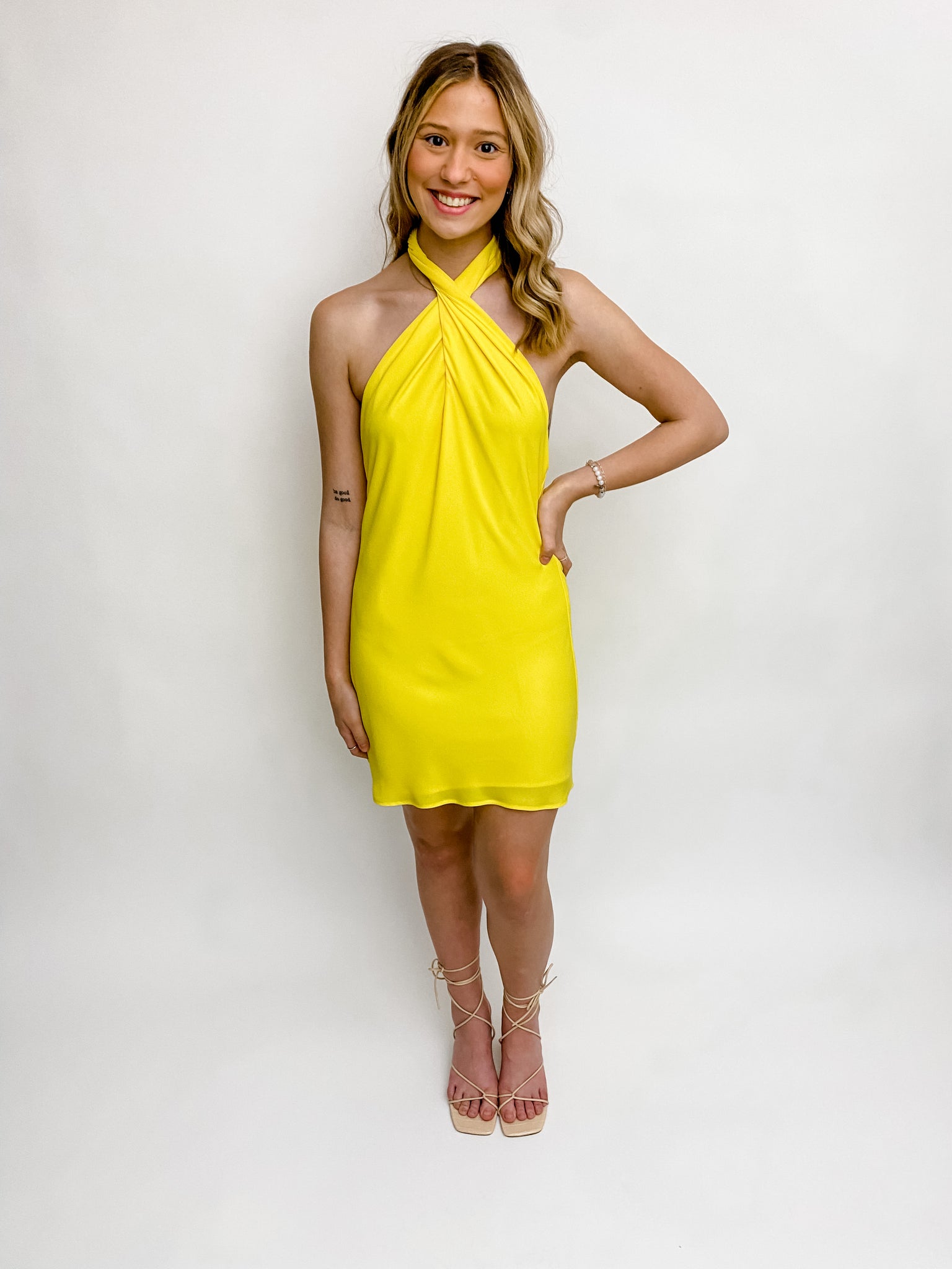 Jasmine Halter Mini Dress – Mimosa Boutique