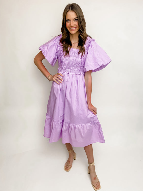 Tricia Puff Sleeve Midi Dress