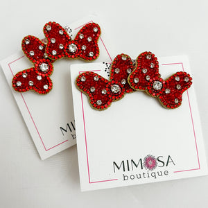 Minnie Bow Rhinestone Studs