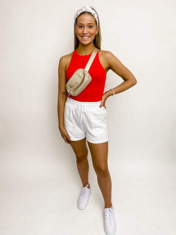High Neck Ribbed Tank