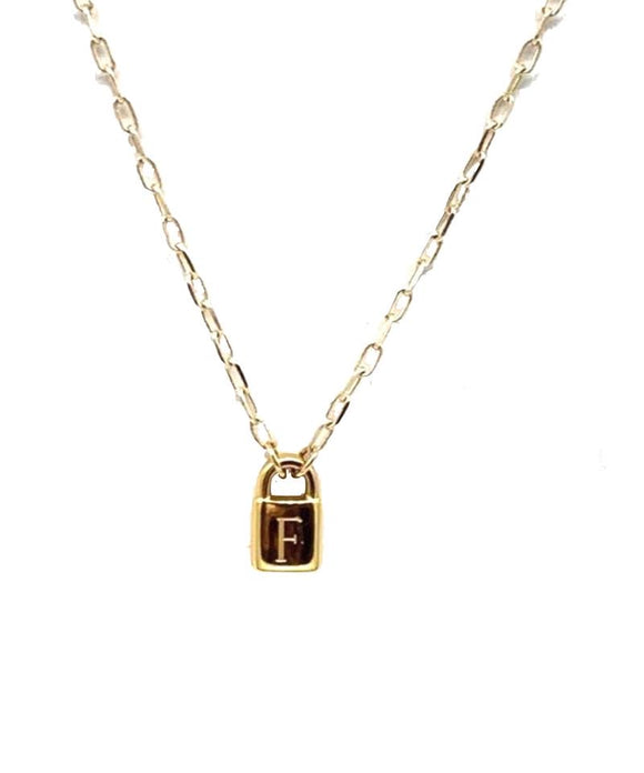 FB Initial Lock Necklace