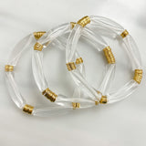 Bloom Acrylic Bracelet w/ Multi Gold Disks