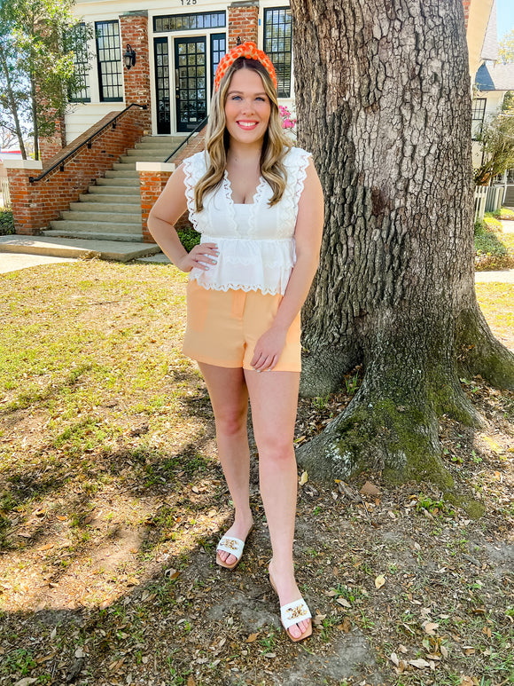 Fresh Blooms Cross Front Short