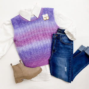 Ombre Knit Sweater Vest