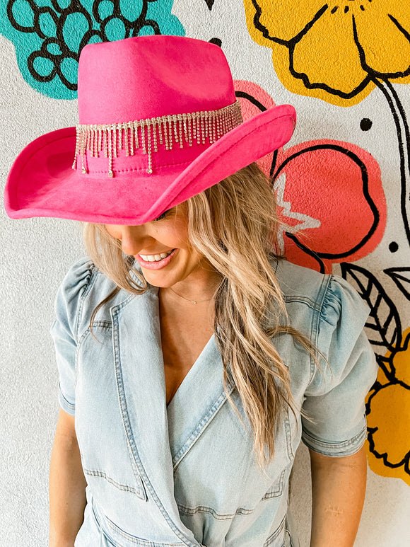 Rhinestone Trim Cowboy Hat