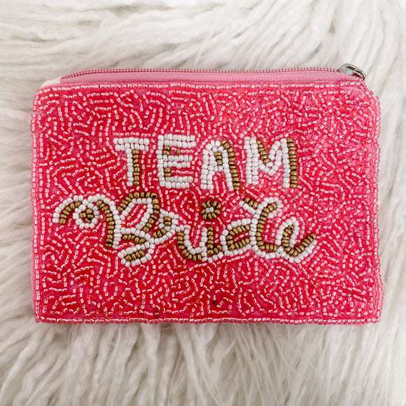 Team Bride Beaded Pouch