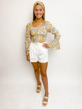 Dream On Smocked Bell Sleeve Top