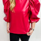 Puff Pleather Long Sleeve Top