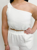 Going Places One Shoulder Crop