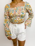 Dream On Smocked Bell Sleeve Top